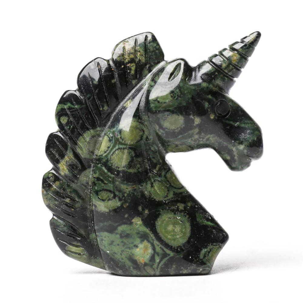 2" Kambaba Unicorn Crystal Figurine Carving 50g - Image 2