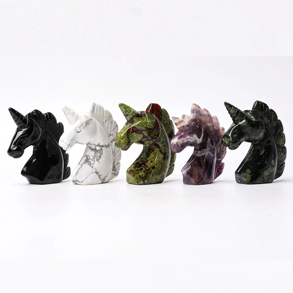 2" Kambaba Unicorn Crystal Figurine Carving 50g - Image 3