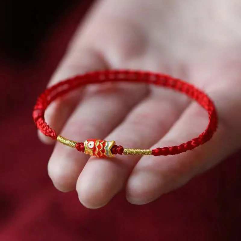 Unisex Koi Fish Red String Bracelet for Luck & Protection - Image 3