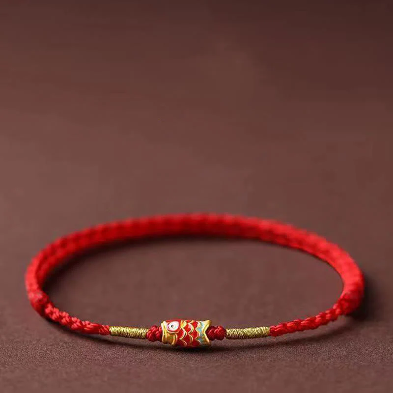 Unisex Koi Fish Red String Bracelet for Luck & Protection - Image 4