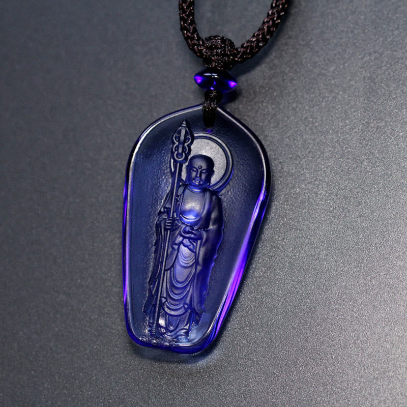 Ksitigarbha Liuli Crystal Serenity Buddha Necklace - Image 8