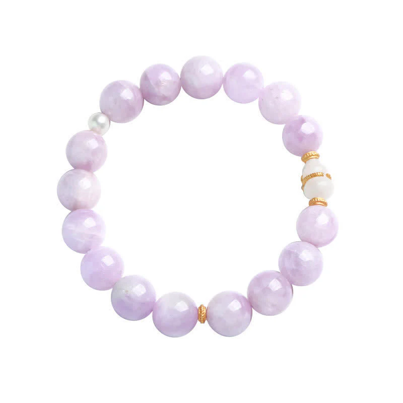 Kunzite & Hetian White Jade Love Spiritual Growth Bracelet - Image 2