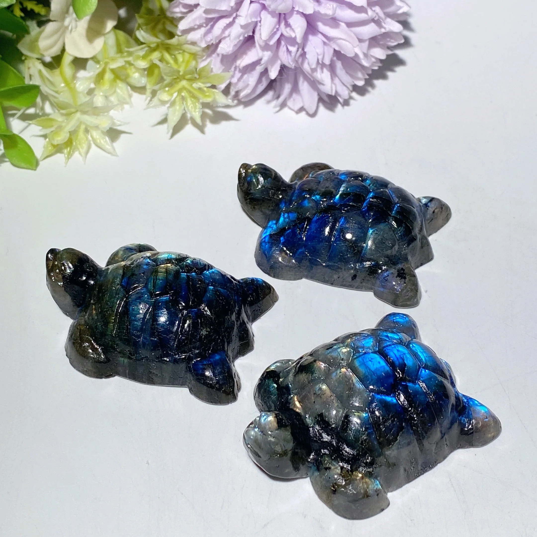 2.0 inch Labradorite Crystal Turtle Figurine for Healing - Image 2