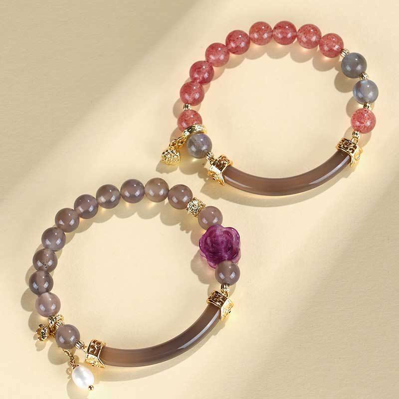52mm Labradorite Fluorite Pearl Cuff Bracelet for Spiritual Balance - Image 10