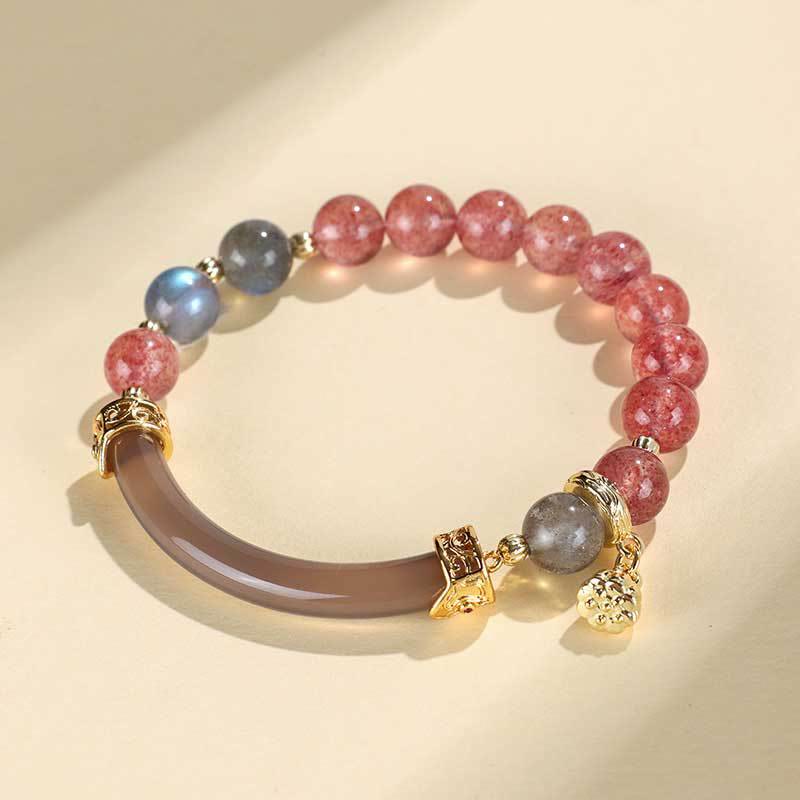 52mm Labradorite Fluorite Pearl Cuff Bracelet for Spiritual Balance - Image 2