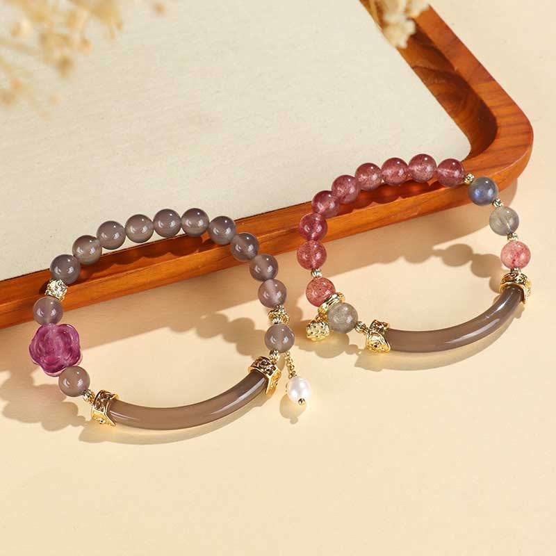 52mm Labradorite Fluorite Pearl Cuff Bracelet for Spiritual Balance - Image 4