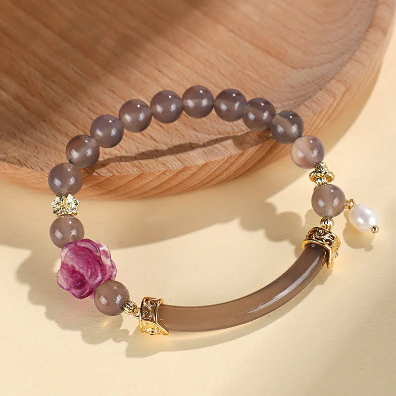 52mm Labradorite Fluorite Pearl Cuff Bracelet for Spiritual Balance - Image 7