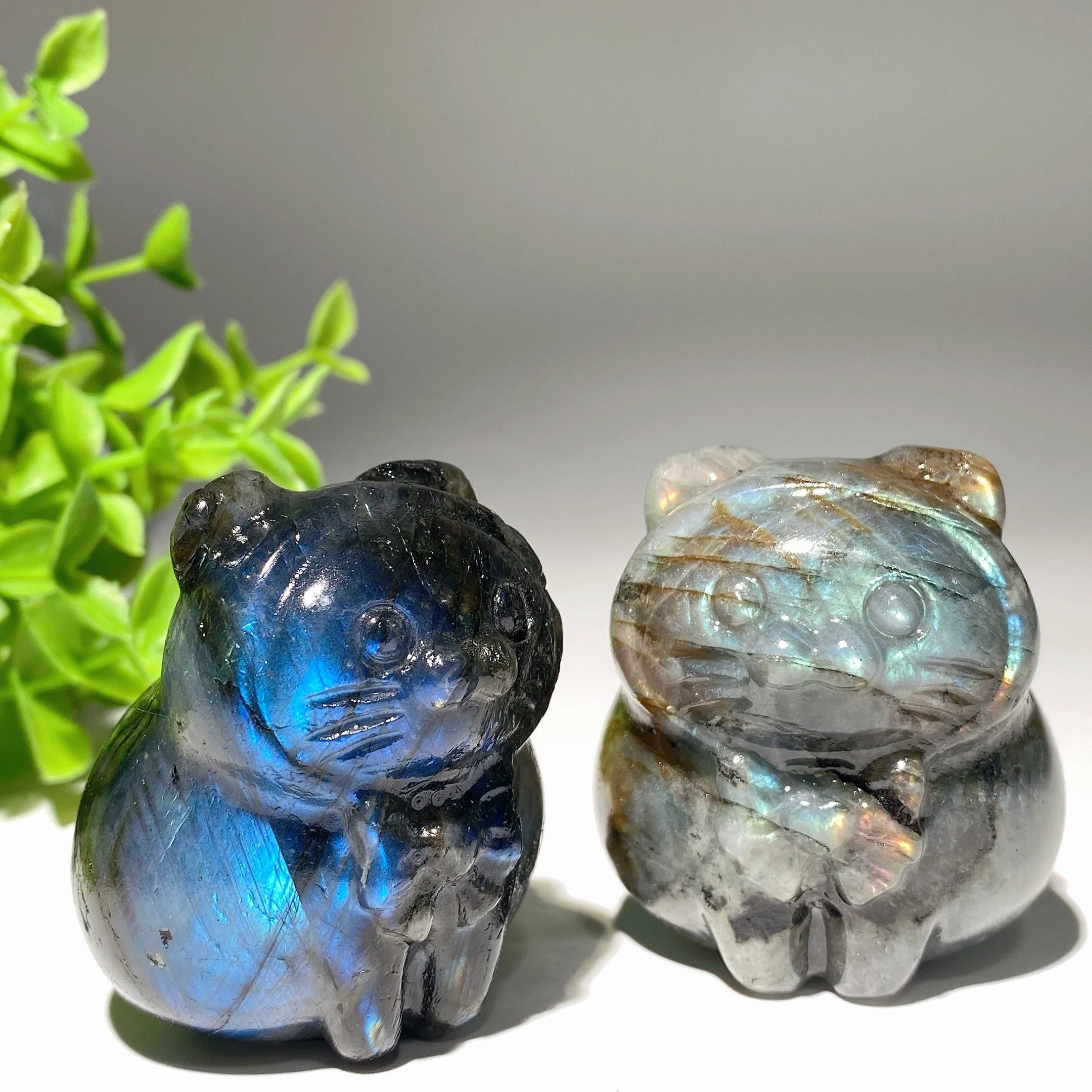 Labradorite Cat Carving 2-inch Crystal Figurine - Image 2