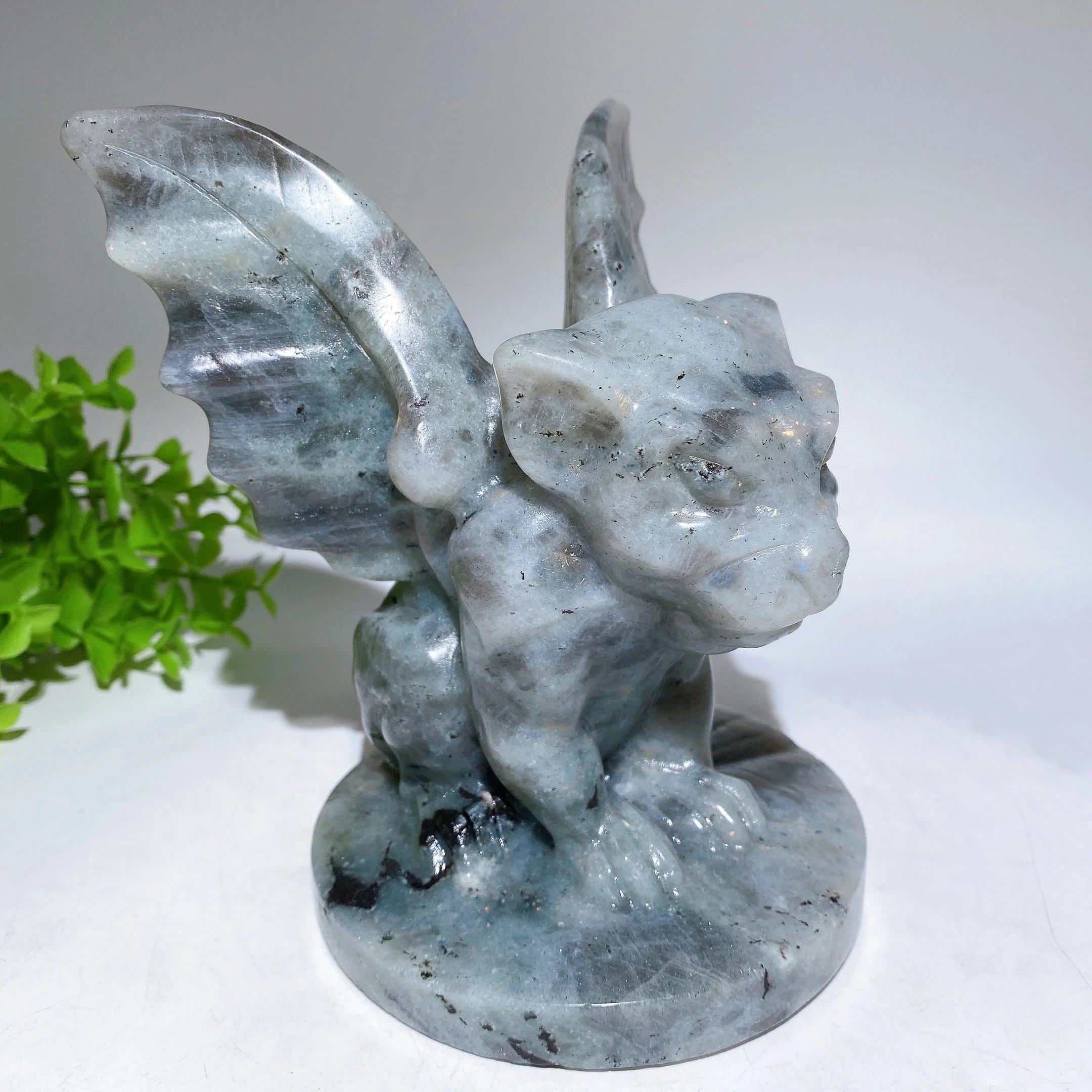6.5" Labradorite Gargoyle Crystal Carving for Spiritual Healing - Image 2