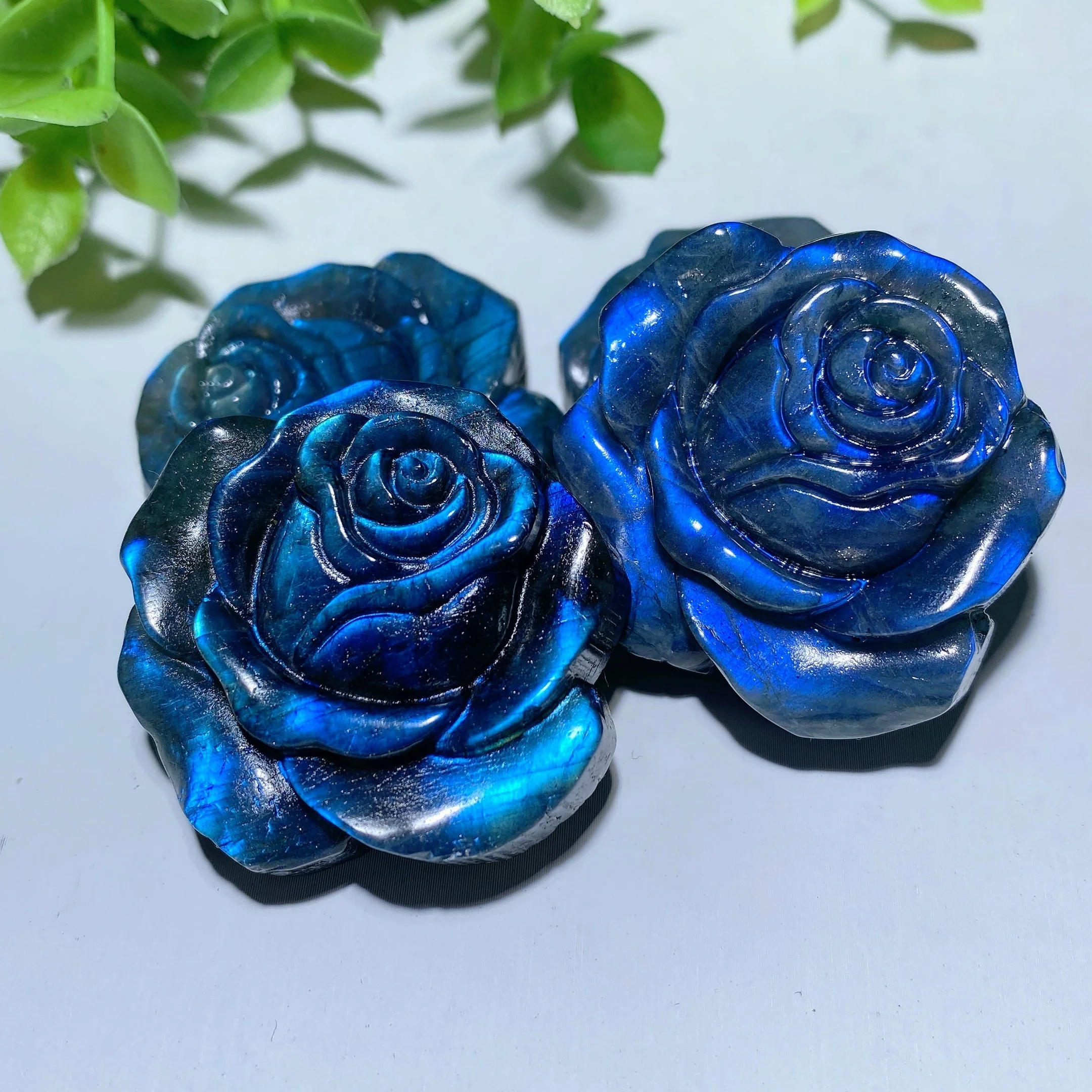 1.5 inch Labradorite Rose Flower Crystal Figurine for Healing - Image 4