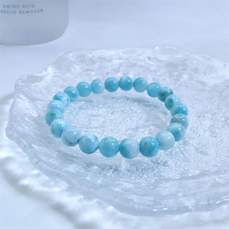 Larimar Wisdom Confidence Bracelet 8mm Natural Stone - Image 10