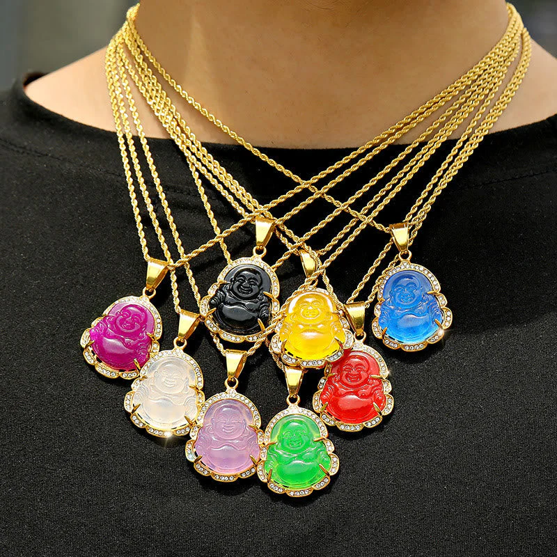 Laughing Buddha Feng Shui Jade Prosperity Necklace - Image 19