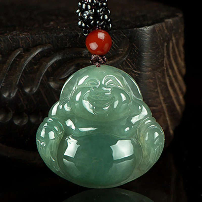 Laughing Buddha Jade Necklace Pendant | Abundance & Luck - Image 2