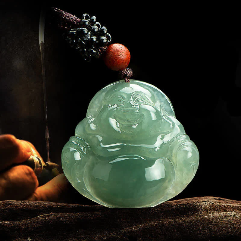 Laughing Buddha Jade Necklace Pendant | Abundance & Luck - Image 3
