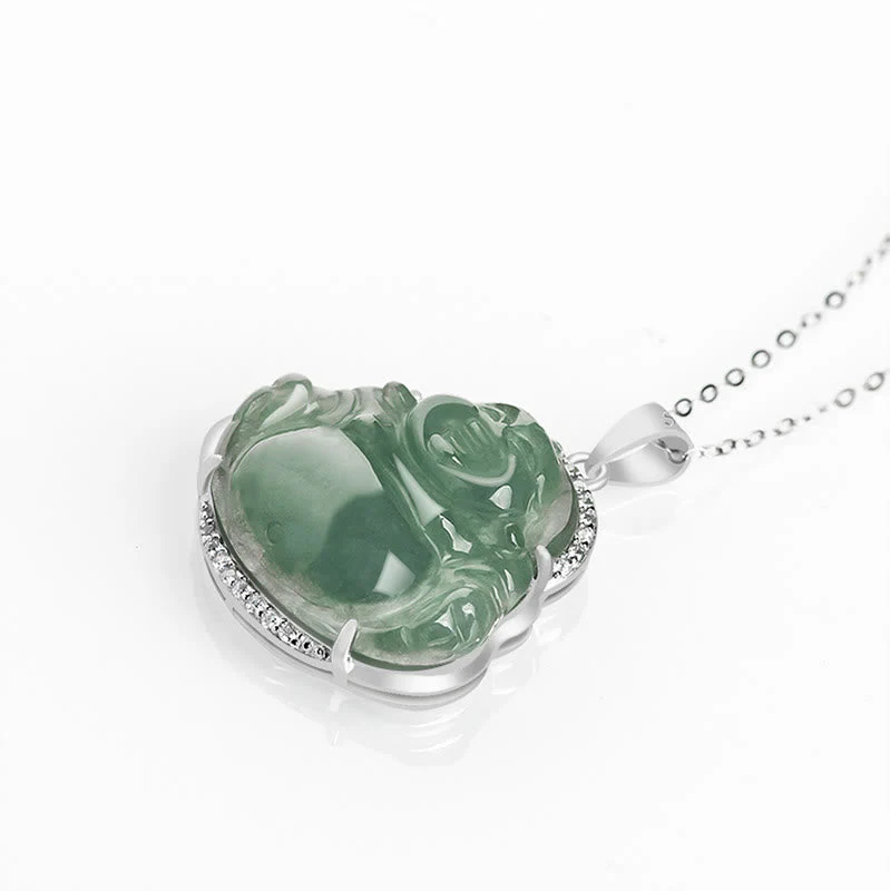 Laughing Buddha Jade Necklace for Luck and Prosperity | Healing Sounds - Image 4