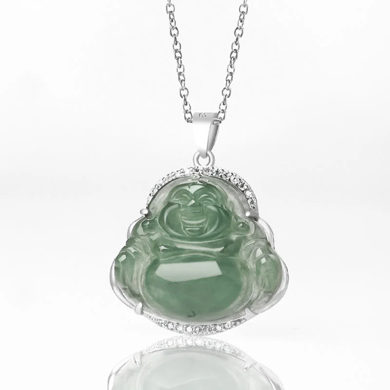 Laughing Buddha Jade Necklace for Luck and Prosperity | Healing Sounds - Image 5
