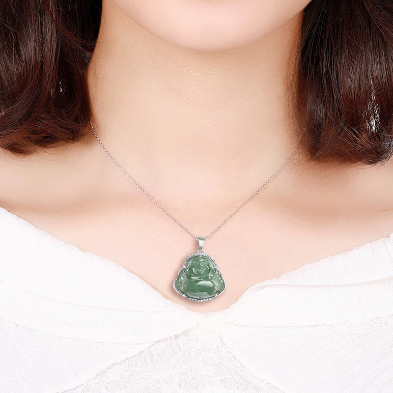 Laughing Buddha Jade Necklace for Luck and Prosperity | Healing Sounds - Image 7