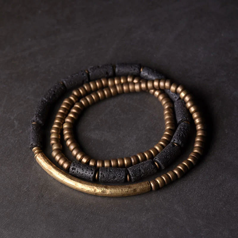 6mm Lava Rock Copper Multi-turn Wrap Spiritual Bracelet
