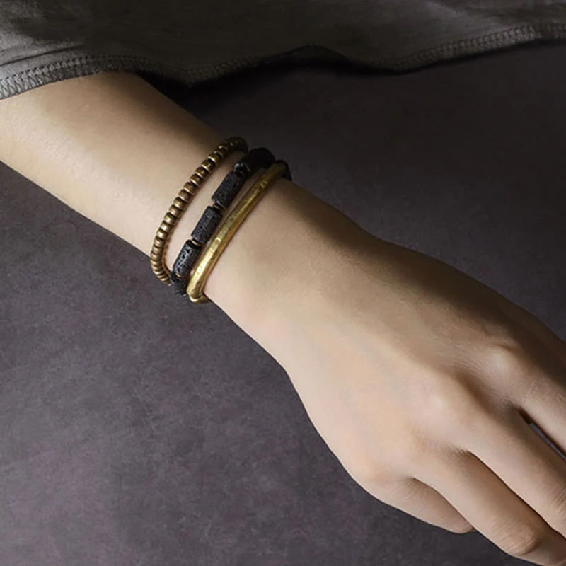 6mm Lava Rock Copper Multi-turn Wrap Spiritual Bracelet - Image 7
