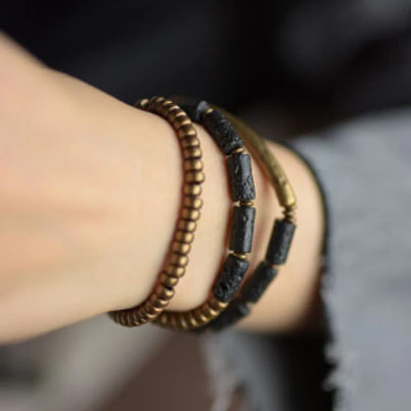 6mm Lava Rock Copper Multi-turn Wrap Spiritual Bracelet - Image 8