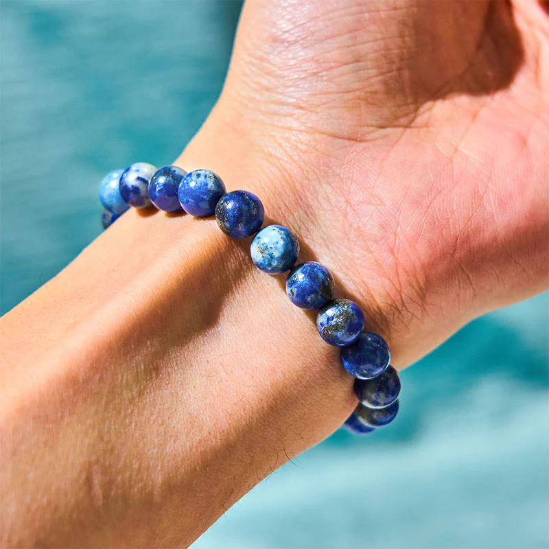 Naturally Mindful 8mm Lazurite Self-Care Bracelet - Image 3