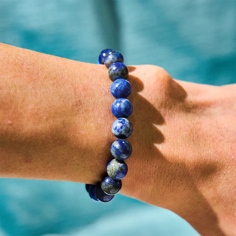 Naturally Mindful 8mm Lazurite Self-Care Bracelet - Image 4