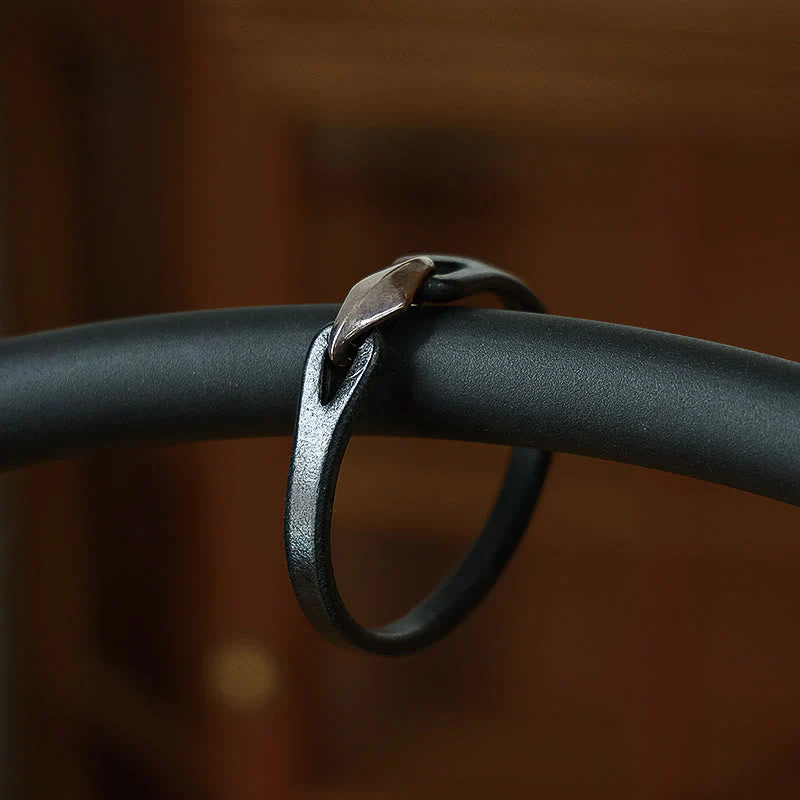Unisex Leather Multi-turn Protection Bracelet with Silver - Image 13