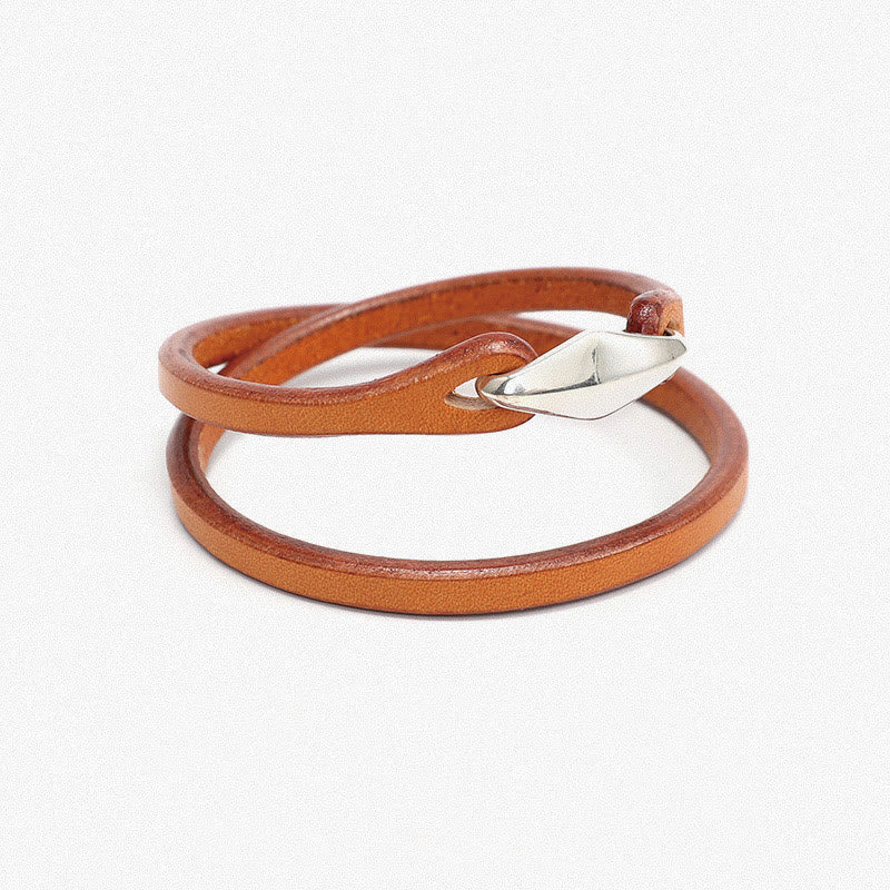 Unisex Leather Multi-turn Protection Bracelet with Silver - Image 33