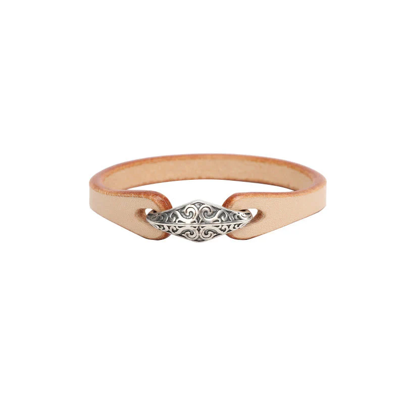 Unisex Leather Multi-turn Protection Bracelet with Silver - Image 8
