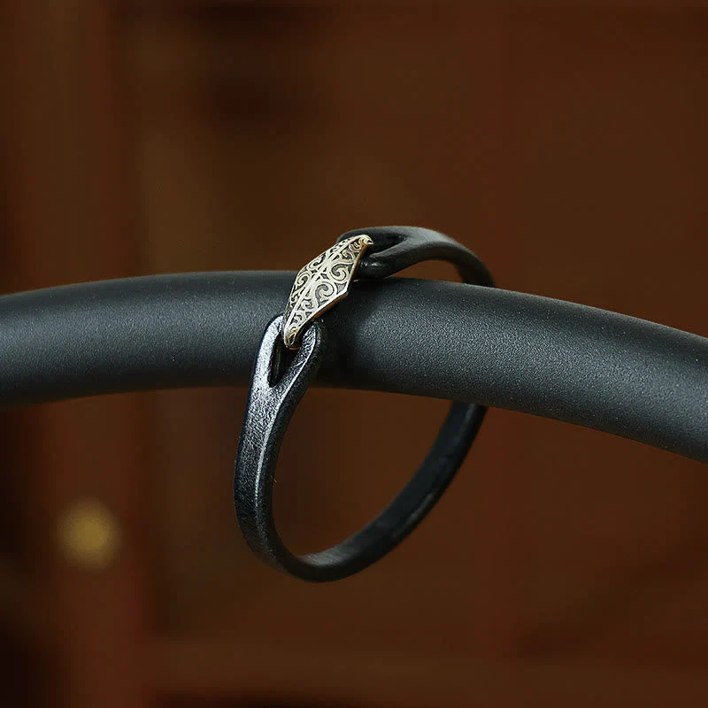 Unisex Leather Multi-turn Protection Bracelet with Silver - Image 9