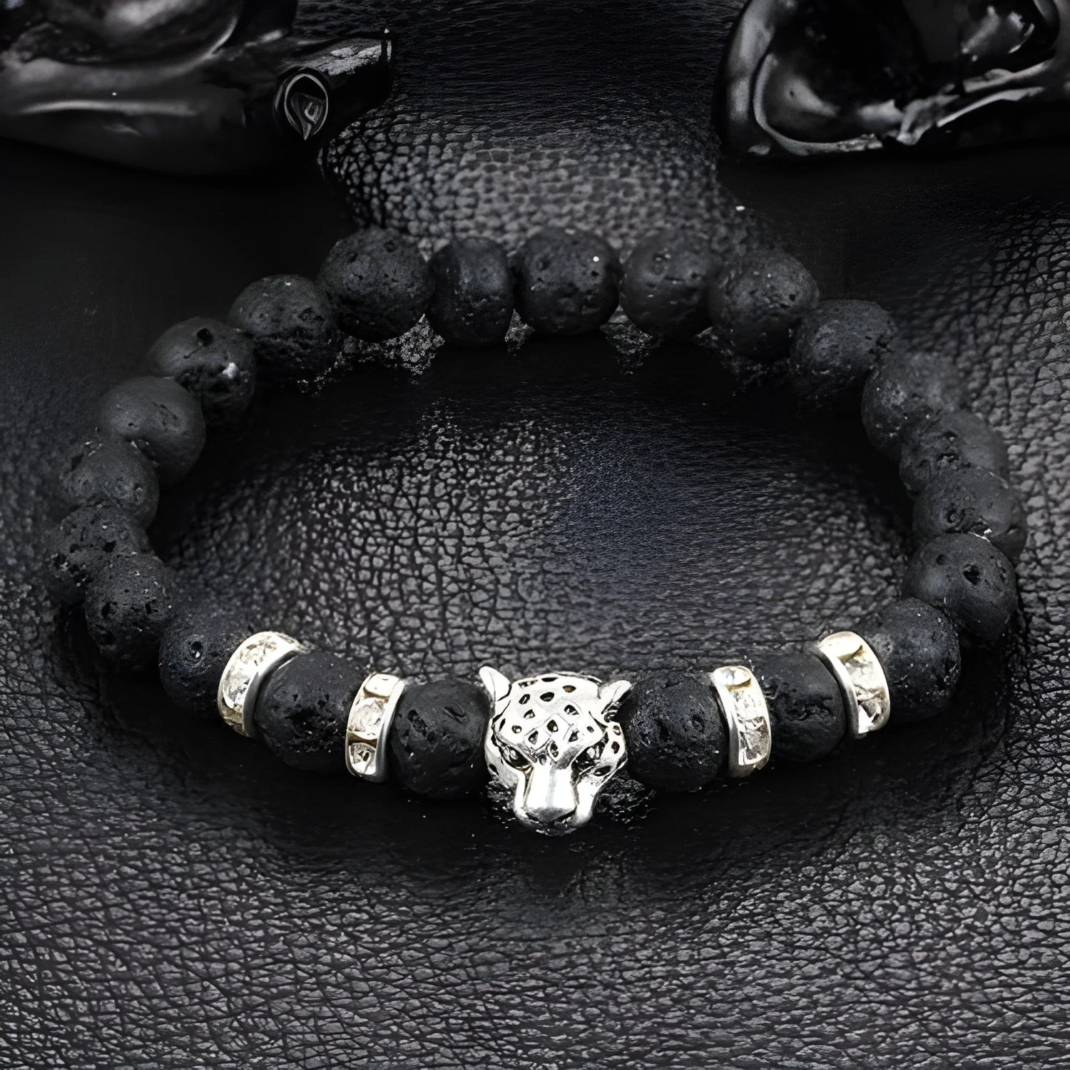 Leopard Charm Natural Stone Beads Bracelet - Image 2