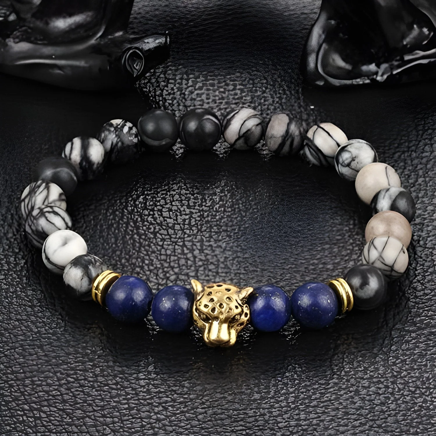 Leopard Charm Natural Stone Beads Bracelet - Image 6