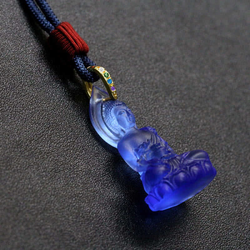 Liuli Crystal Buddha Necklace | Medicine Buddha Amulet | Healing - Image 17
