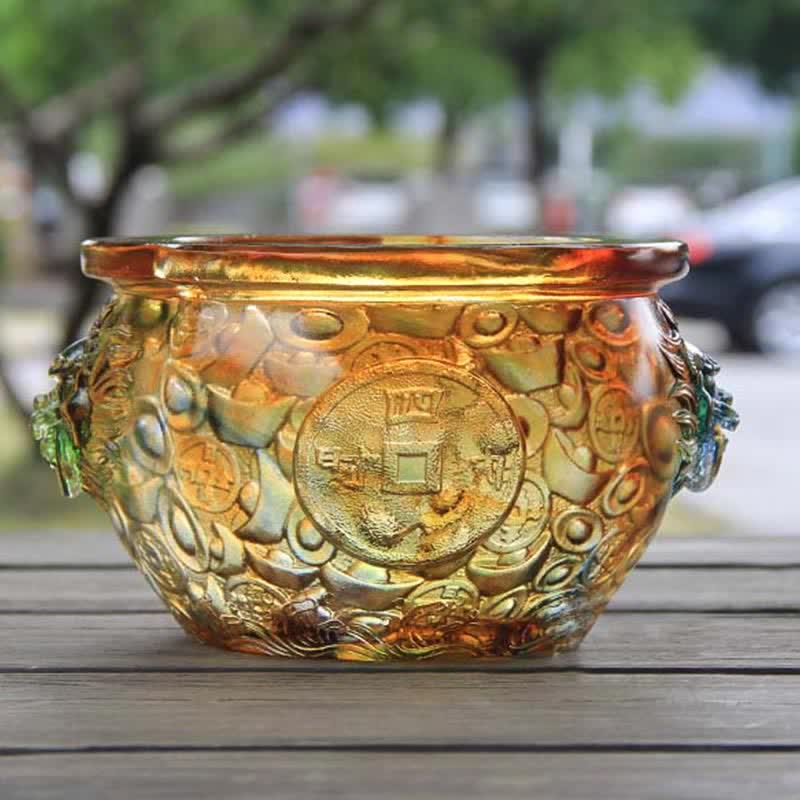 Handmade Liuli Crystal Treasure Bowl for Zen Home Decor - Image 11