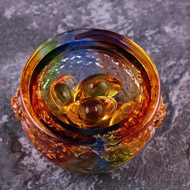 Handmade Liuli Crystal Treasure Bowl for Zen Home Decor - Image 12