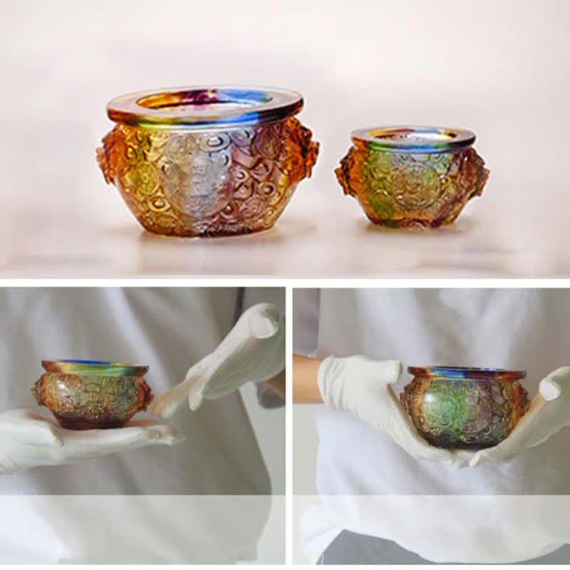 Handmade Liuli Crystal Treasure Bowl for Zen Home Decor - Image 17