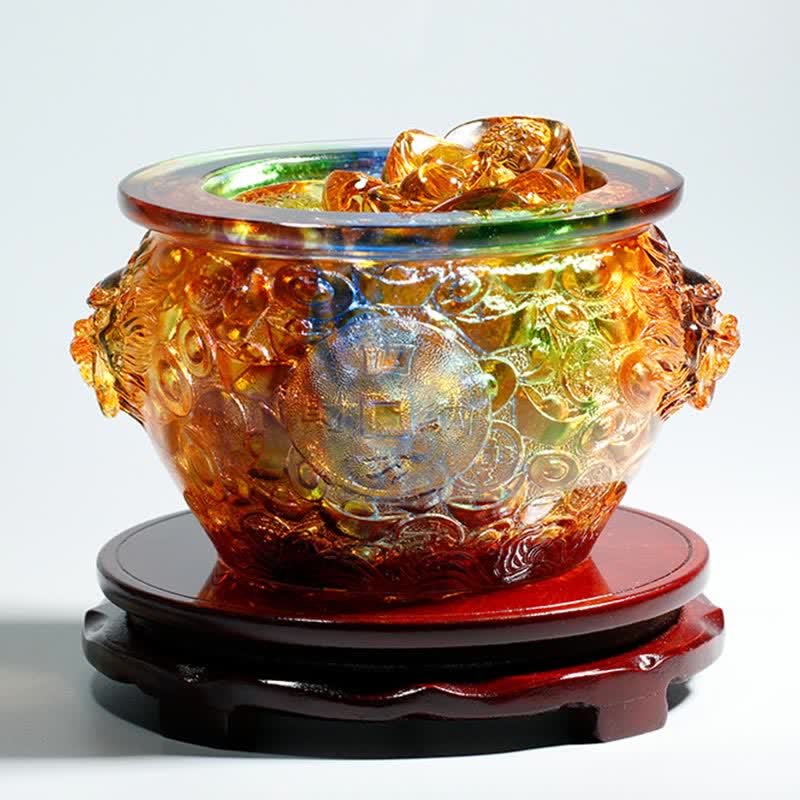 Handmade Liuli Crystal Treasure Bowl for Zen Home Decor - Image 18