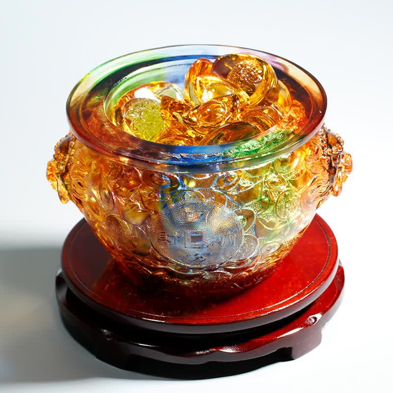 Handmade Liuli Crystal Treasure Bowl for Zen Home Decor - Image 19