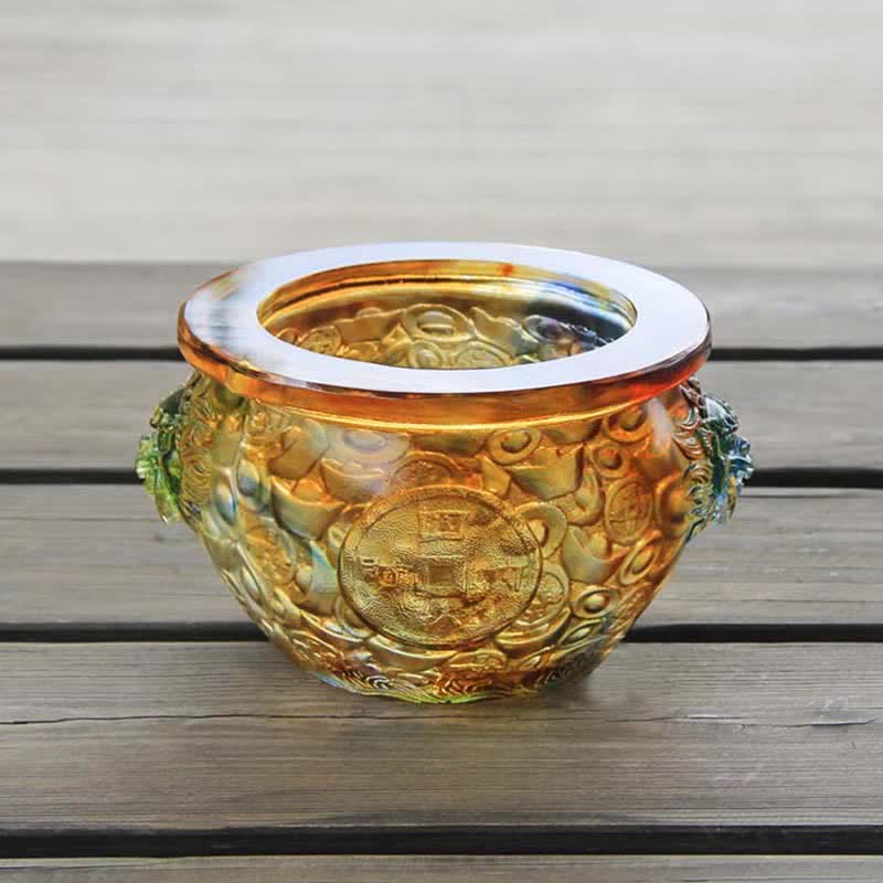 Handmade Liuli Crystal Treasure Bowl for Zen Home Decor - Image 5