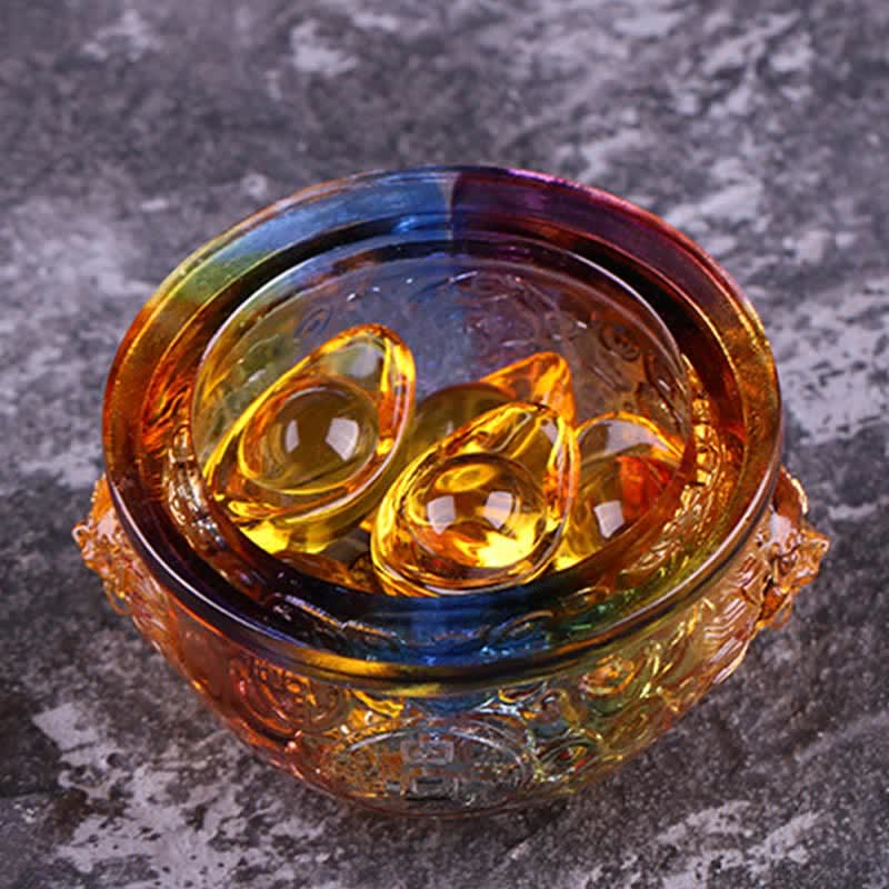Handmade Liuli Crystal Treasure Bowl for Zen Home Decor - Image 7