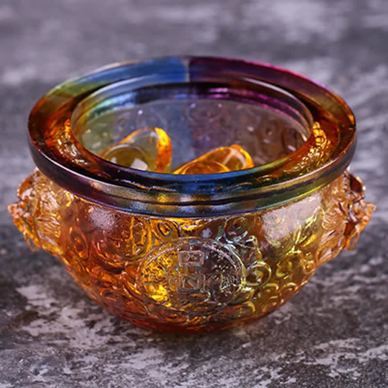 Handmade Liuli Crystal Treasure Bowl for Zen Home Decor - Image 8