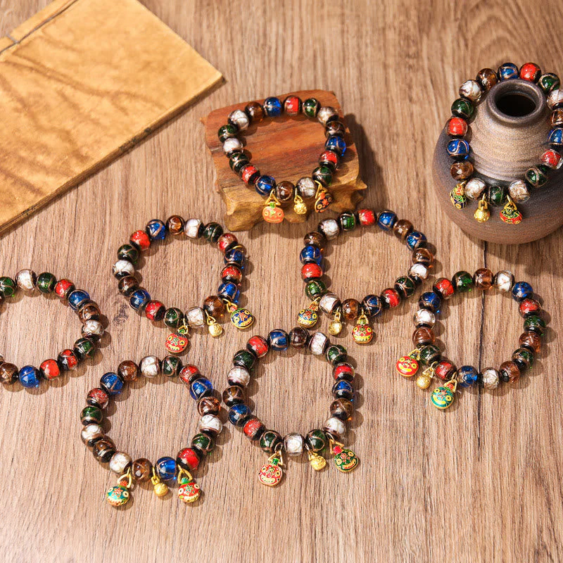 Liuli Glass Bead Family Charm Bracelet 10mm - Spiritual Luck Bracelet - Image 12