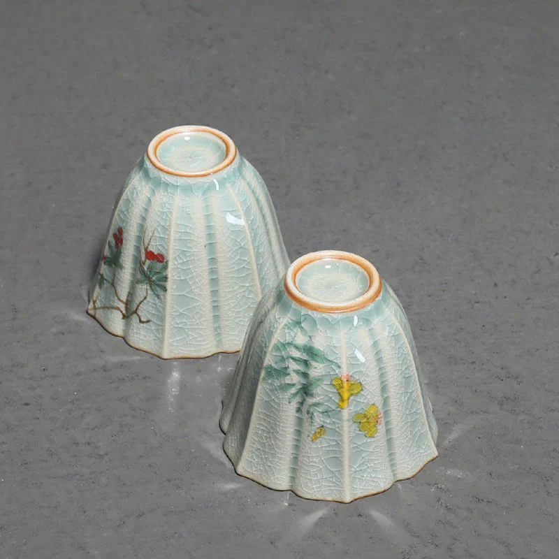 Loquat Dogwood Ceramic Kung Fu Tea Cup 75ml Zen Decor - Image 14