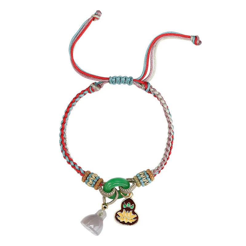 Lotus Chalcedony Jade Harmony Bracelet with Peace Buckle - Image 10