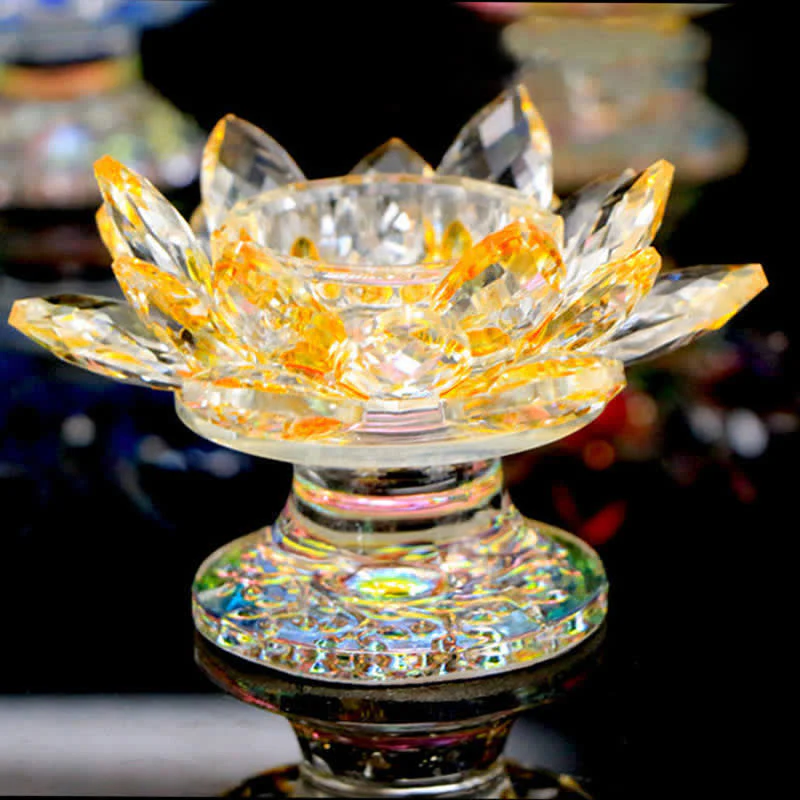 Lotus Flower Crystal Candle Holder | Spiritual Home Accent - Image 12