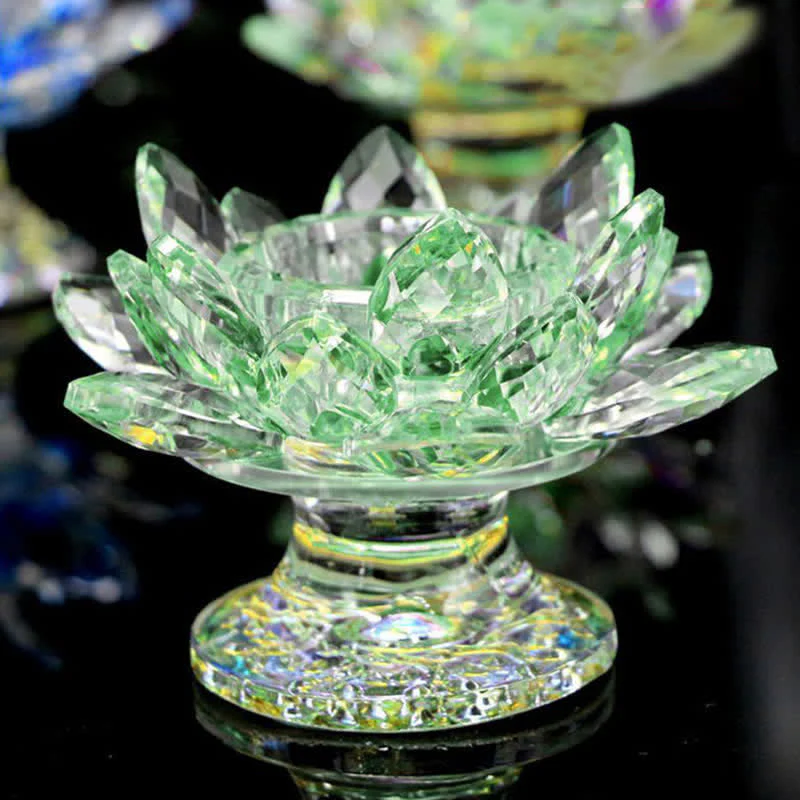 Lotus Flower Crystal Candle Holder | Spiritual Home Accent - Image 7