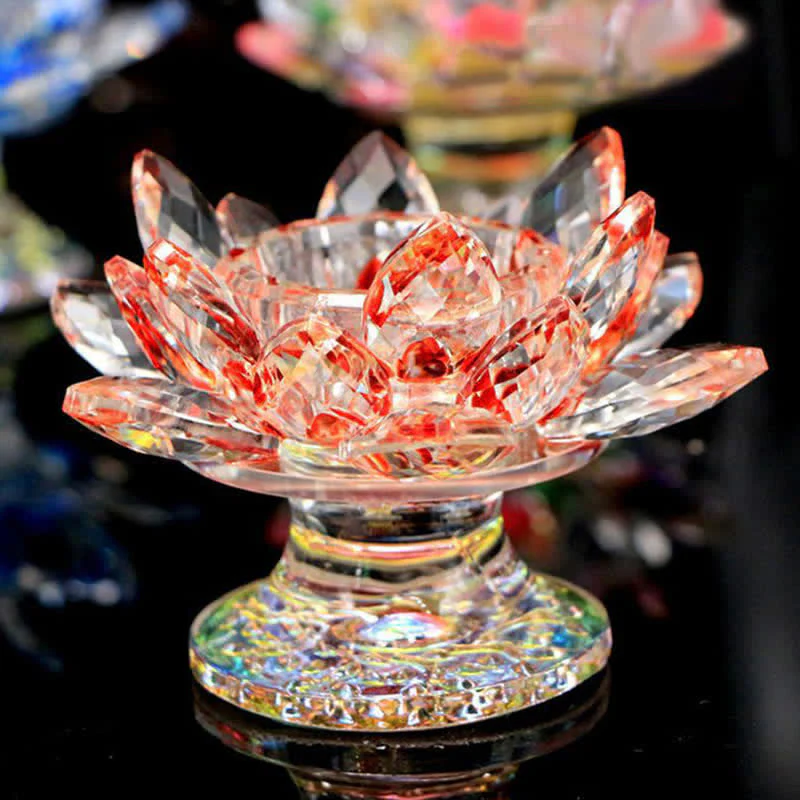Lotus Flower Crystal Candle Holder | Spiritual Home Accent - Image 9