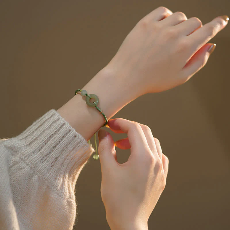Lotus Jade Peace Buckle Charm Bracelet for Prosperity - Image 10