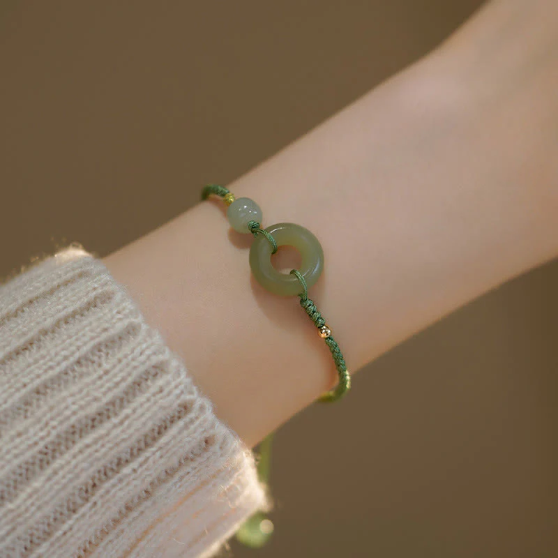 Lotus Jade Peace Buckle Charm Bracelet for Prosperity - Image 6