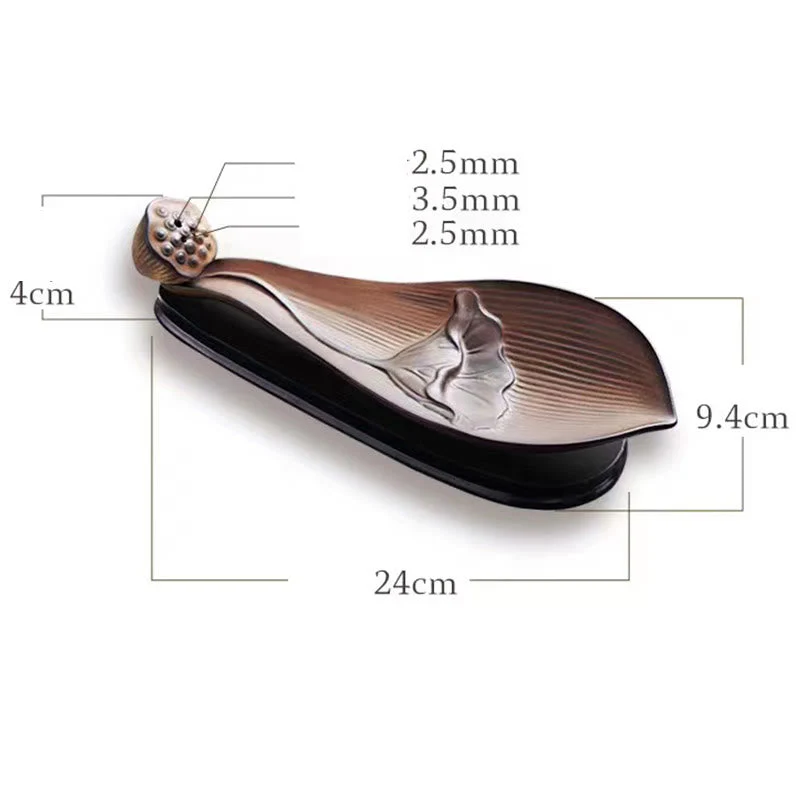 Zen Lotus Pod Brown Ceramic Incense Burner 24cm - Image 14